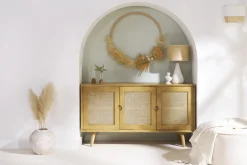 Miliboo Buffet-Buffet en bois manguier et cannage rotin 3 portes L145 cm LAKA