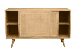 Miliboo Buffet-Buffet en bois manguier massif et cannage rotin 2 portes coulissantes L135 cm ACANGE