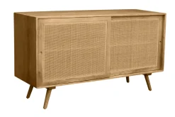 Miliboo Buffet-Buffet en bois manguier massif et cannage rotin 2 portes coulissantes L135 cm ACANGE