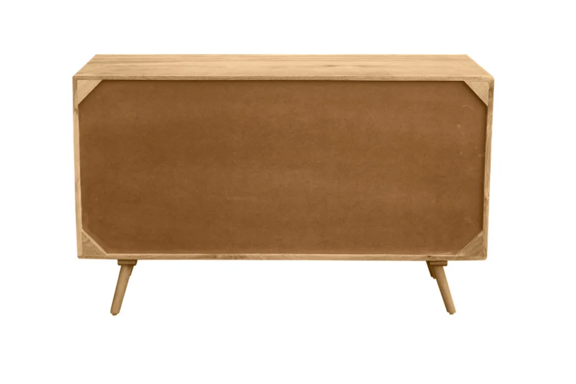 Miliboo Buffet-Buffet en bois manguier massif et cannage rotin 2 portes coulissantes L135 cm ACANGE