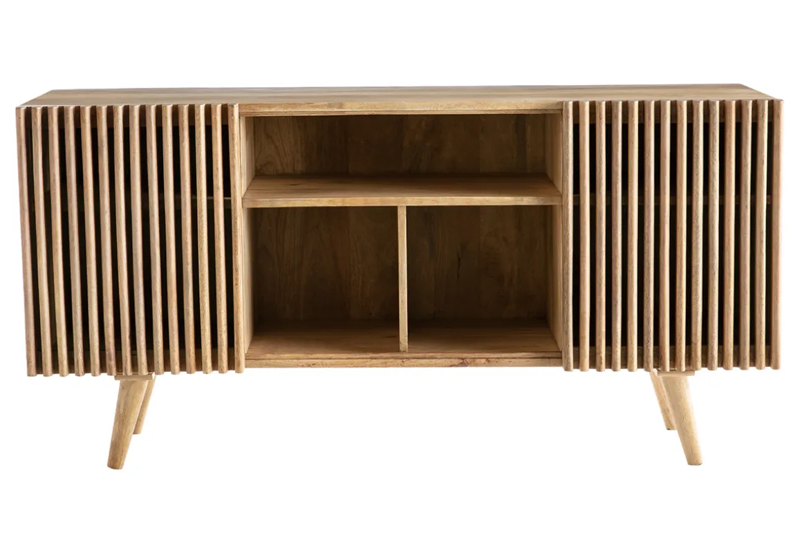 Miliboo Buffet-Buffet en bois manguier massif 2 portes coulissantes L140 cm ALBA