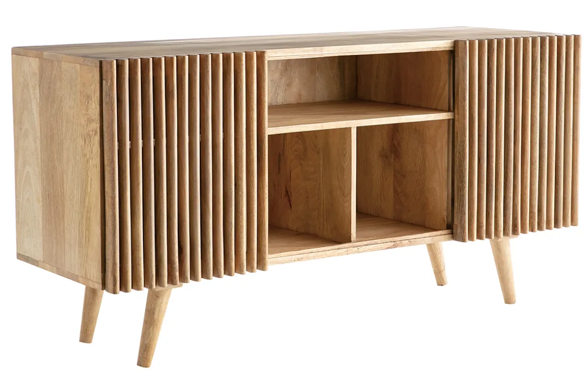 Miliboo Buffet-Buffet en bois manguier massif 2 portes coulissantes L140 cm ALBA