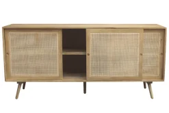 Miliboo Buffet-Buffet en bois manguier massif et cannage rotin 3 portes coulissantes L180 cm ACANGE