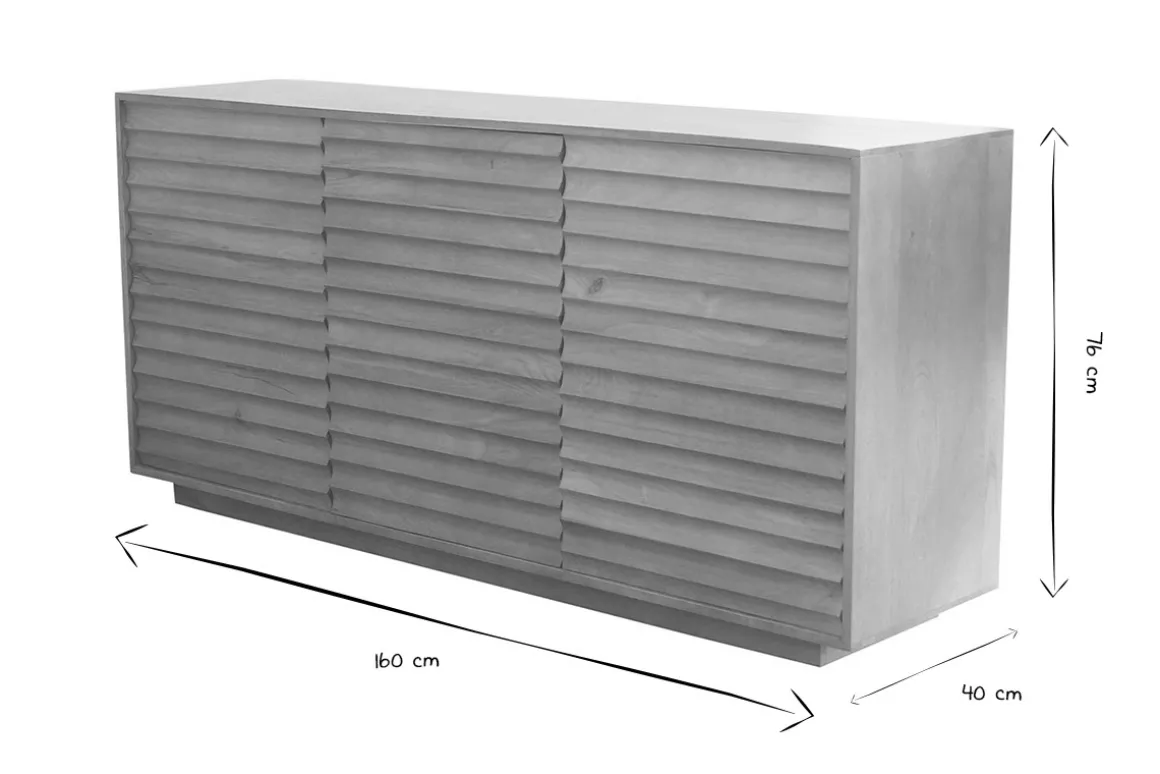 Miliboo Buffet-Buffet en bois manguier massif 3 portes L160 cm MATCHA