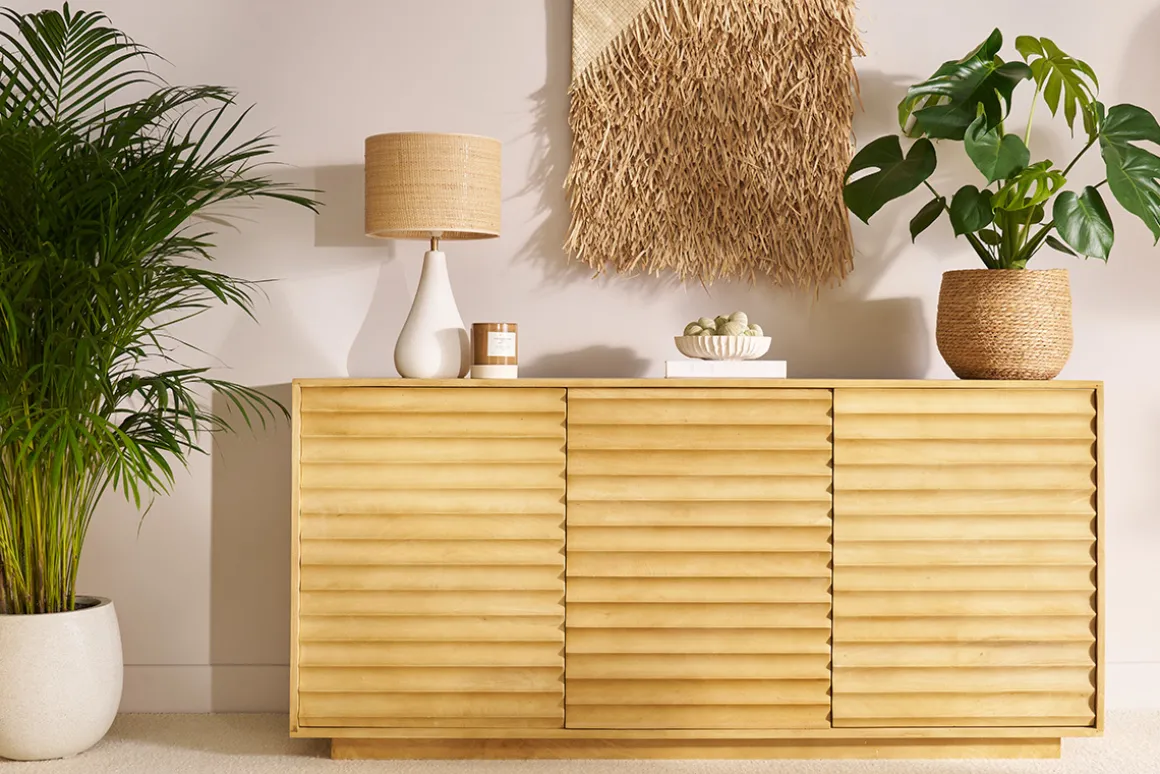 Miliboo Buffet-Buffet en bois manguier massif 3 portes L160 cm MATCHA