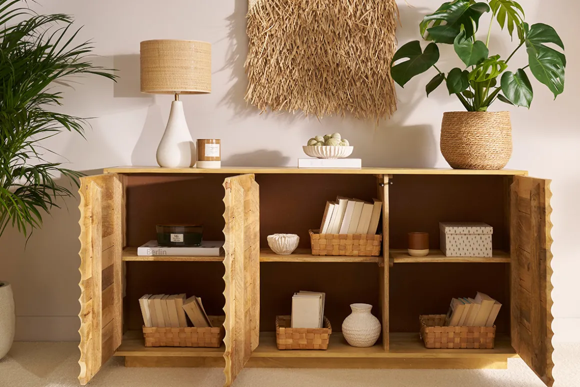 Miliboo Buffet-Buffet en bois manguier massif 3 portes L160 cm MATCHA