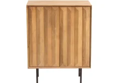 Miliboo Buffet-Buffet en bois manguier massif gravé et métal noir 2 portes L70 cm AGRA