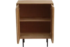 Miliboo Buffet-Buffet en bois manguier massif gravé et métal noir 2 portes L70 cm AGRA