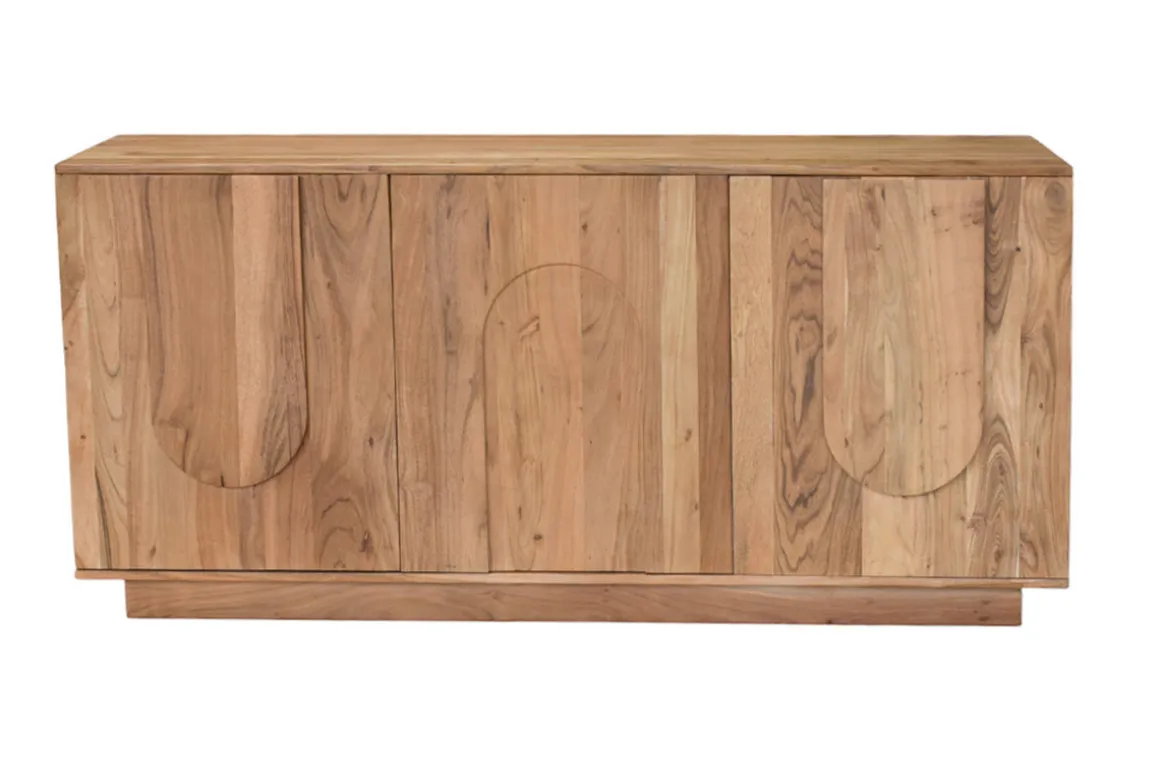 Miliboo Buffet-Buffet en bois massif gravé 3 portes L160 cm ARK