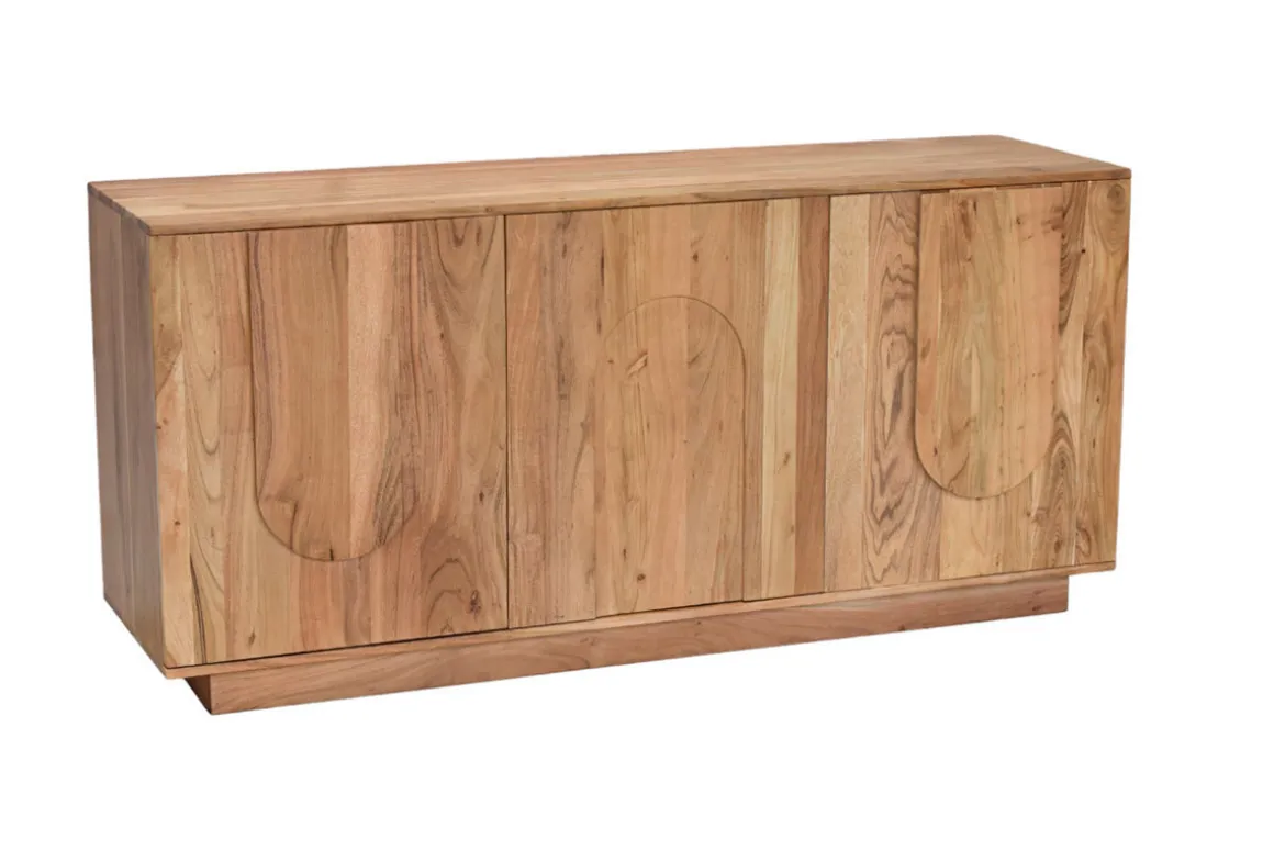 Miliboo Buffet-Buffet en bois massif gravé 3 portes L160 cm ARK