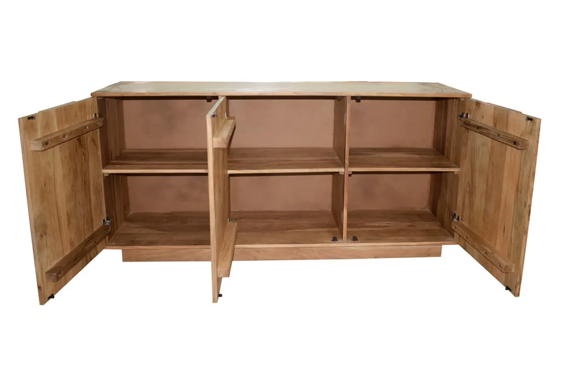 Miliboo Buffet-Buffet en bois massif gravé 3 portes L160 cm ARK