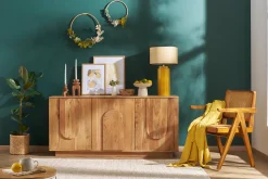 Miliboo Buffet-Buffet en bois massif gravé 3 portes L160 cm ARK