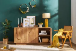 Miliboo Buffet-Buffet en bois massif gravé 3 portes L160 cm ARK