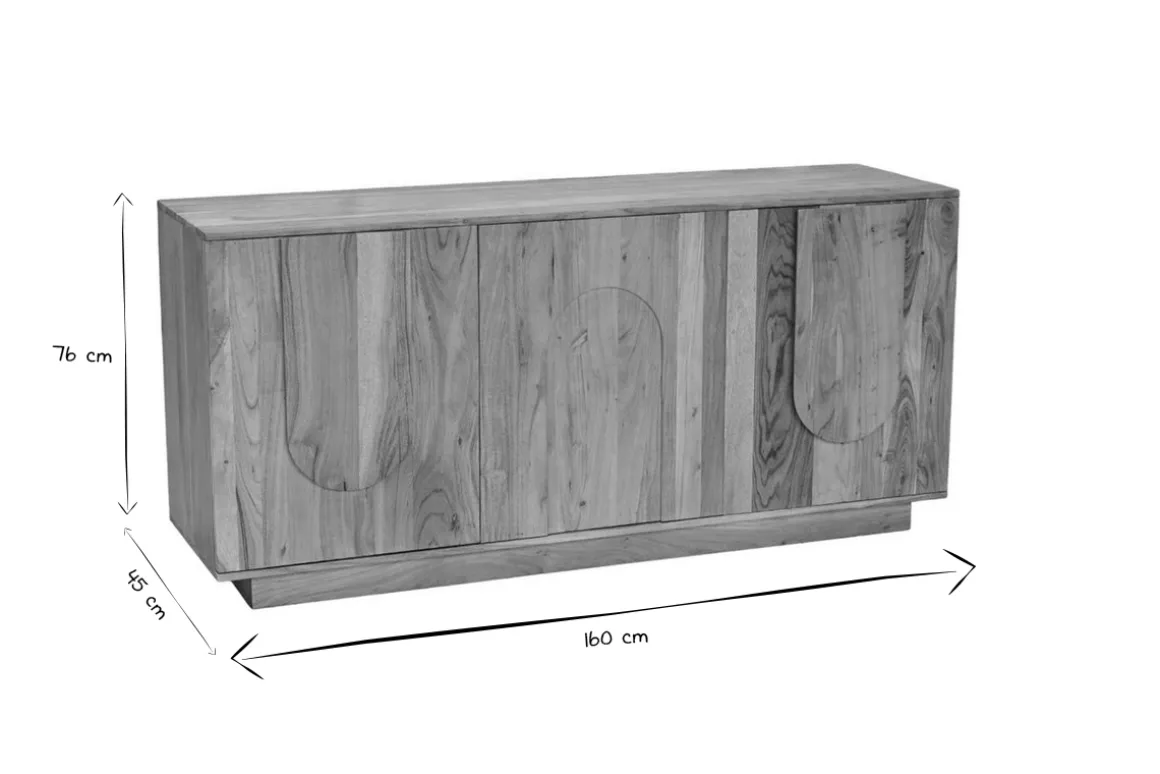 Miliboo Buffet-Buffet en bois massif gravé 3 portes L160 cm ARK