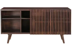 Miliboo Buffet-Buffet en manguier massif teinté bois foncé 2 portes coulissantes L140 cm ALBA