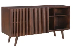 Miliboo Buffet-Buffet en manguier massif teinté bois foncé 2 portes coulissantes L140 cm ALBA