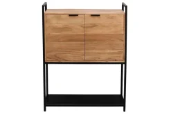 Miliboo Buffet-Buffet haut en bois massif et métal noir 2 portes L85 cm ARTHUS