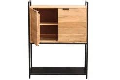 Miliboo Buffet-Buffet haut en bois massif et métal noir 2 portes L85 cm ARTHUS