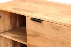 Miliboo Buffet-Buffet haut en bois massif et métal noir 2 portes L85 cm ARTHUS