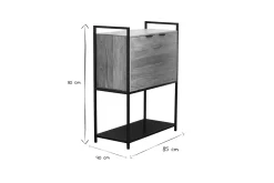 Miliboo Buffet-Buffet haut en bois massif et métal noir 2 portes L85 cm ARTHUS