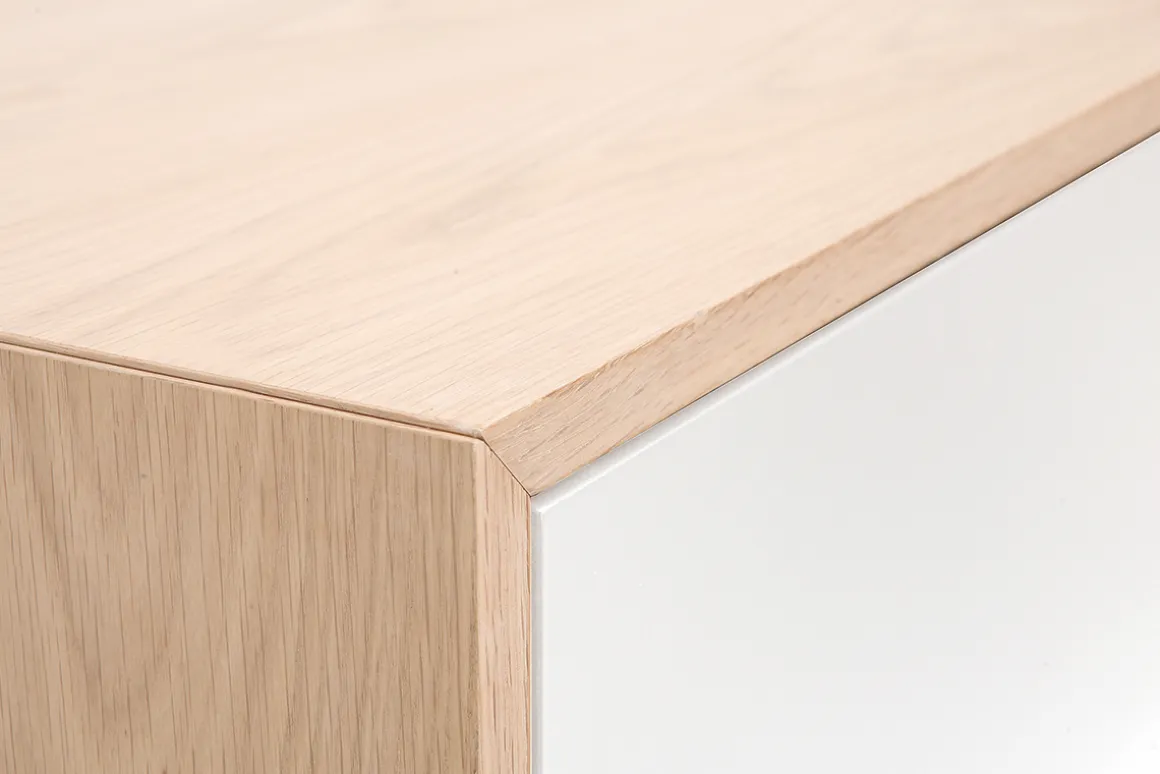 Miliboo Buffet-Buffet haut scandinave bois et blanc 4 portes L110 cm SID