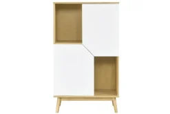 Miliboo Buffet-Buffet haut scandinave bois clair et blanc 2 portes L70 cm TALIA