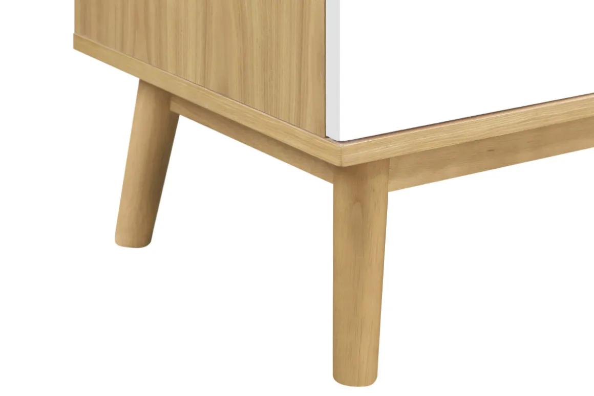 Miliboo Buffet-Buffet haut scandinave bois clair et blanc 2 portes L70 cm TALIA