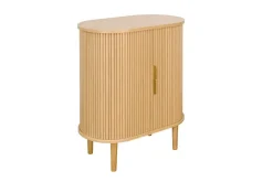 Miliboo Buffet|Meuble D'entrée-Buffet haut vintage avec portes coulissantes bois clair chêne L70 cm EPIC