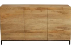 Miliboo Buffet-Buffet industriel en bois manguier massif et métal noir 3 portes L145 cm YPSTER