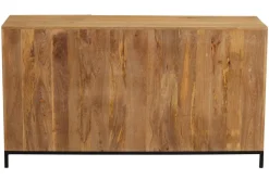 Miliboo Buffet-Buffet industriel en bois manguier massif et métal noir 3 portes L145 cm YPSTER