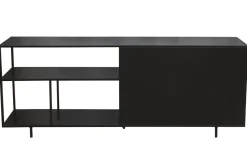 Miliboo Buffet-Buffet industriel en métal noir 2 portes L180 cm KARL