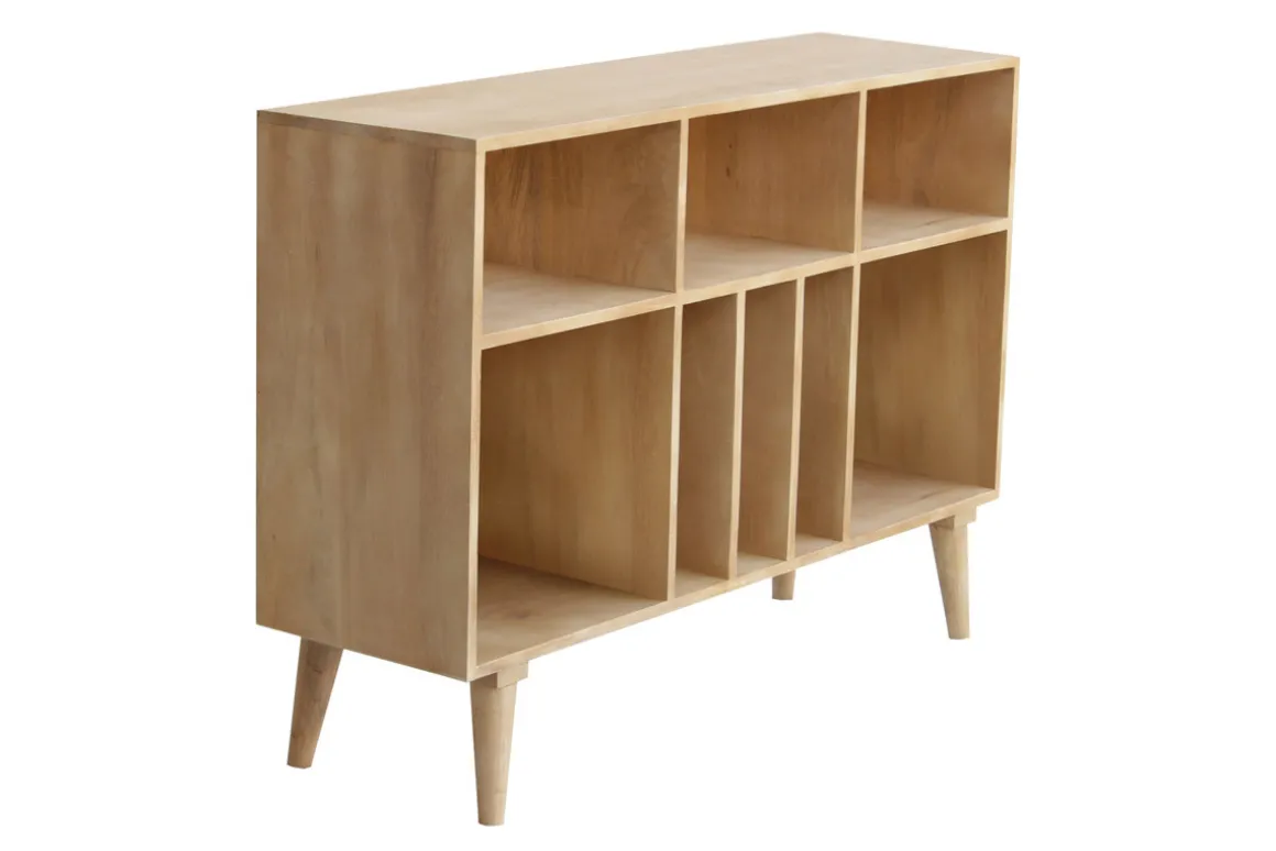 Miliboo Buffet-Buffet ouvert meuble de rangement bouteilles ou vinyles en bois manguier massif L120 cm ISIDRO