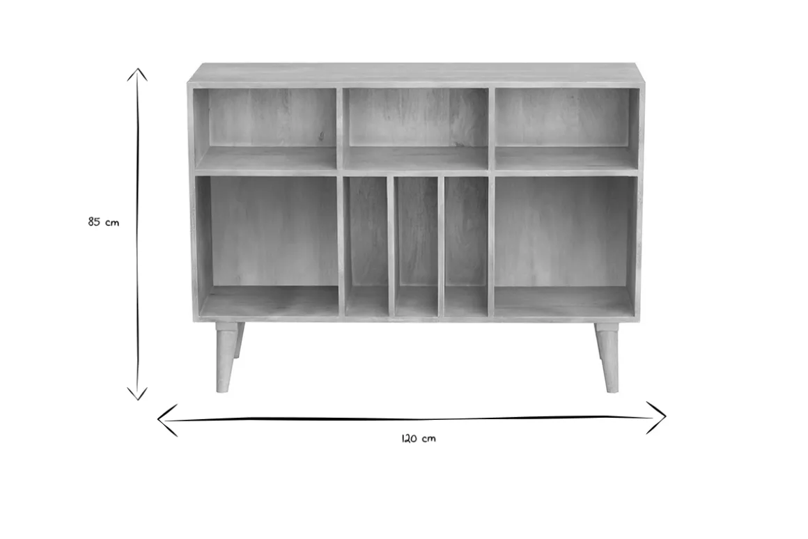 Miliboo Buffet-Buffet ouvert meuble de rangement bouteilles ou vinyles en bois manguier massif L120 cm ISIDRO