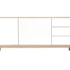 Miliboo Buffet-Buffet scandinave bois et blanc 2 portes 3 tiroirs L195cm SID
