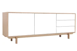 Miliboo Buffet-Buffet scandinave bois et blanc 2 portes 3 tiroirs L195cm SID