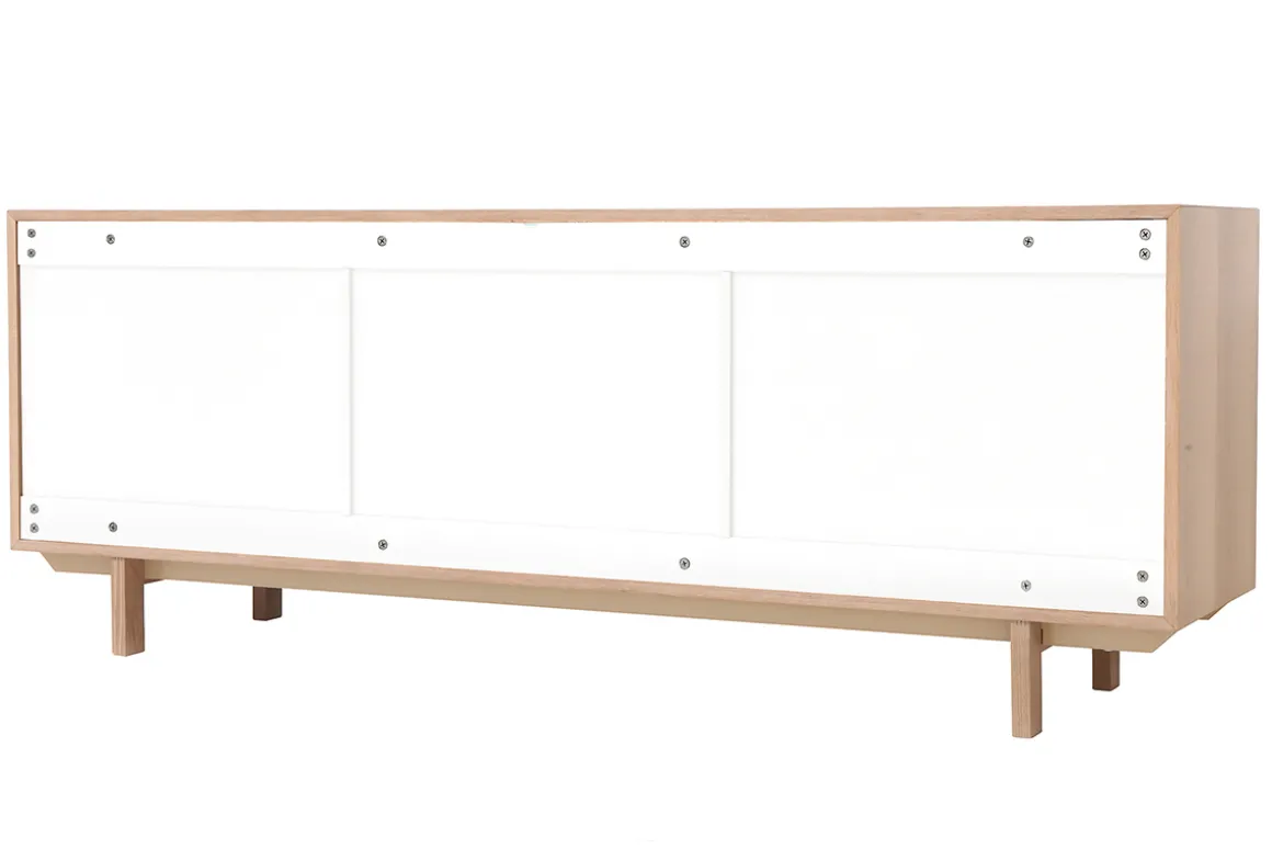 Miliboo Buffet-Buffet scandinave bois et blanc 2 portes 3 tiroirs L195cm SID