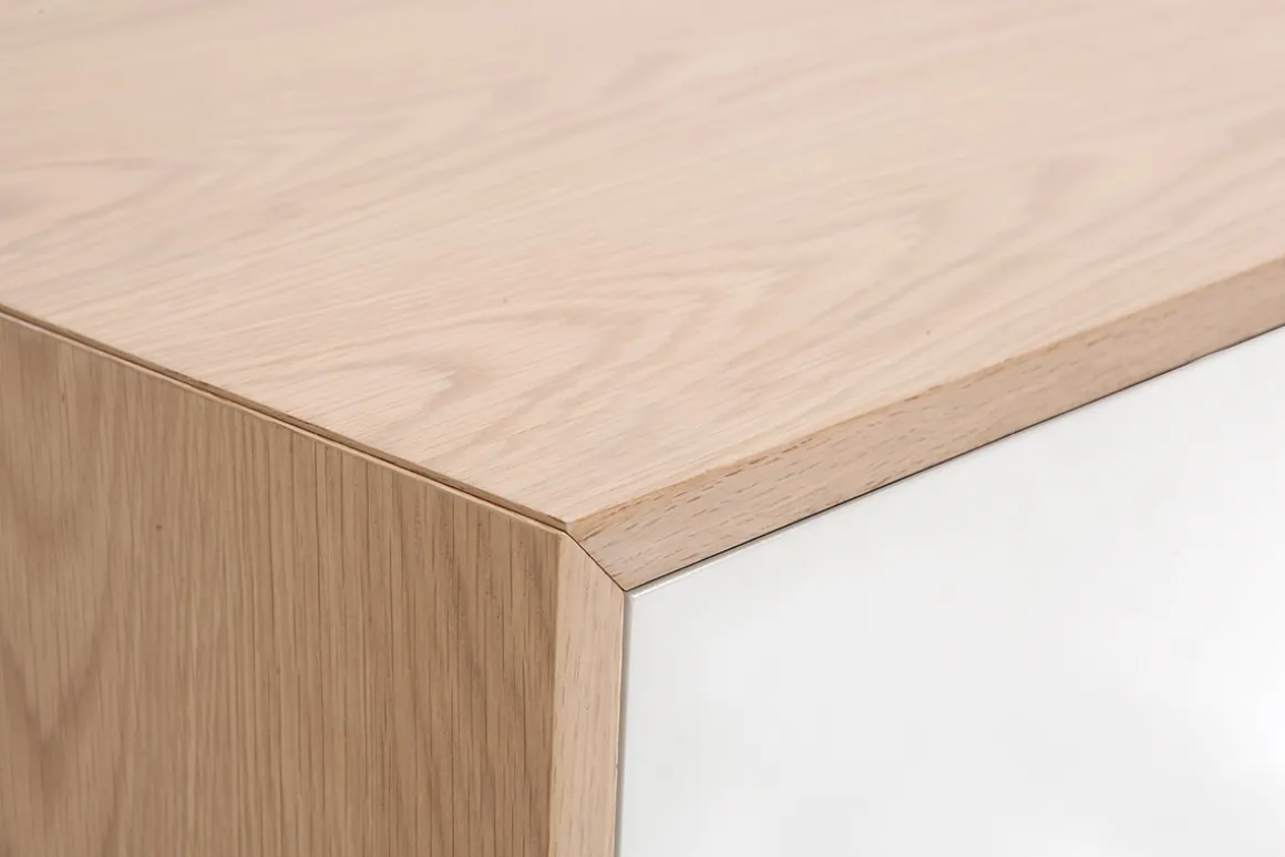 Miliboo Buffet-Buffet scandinave bois et blanc 2 portes 3 tiroirs L195cm SID