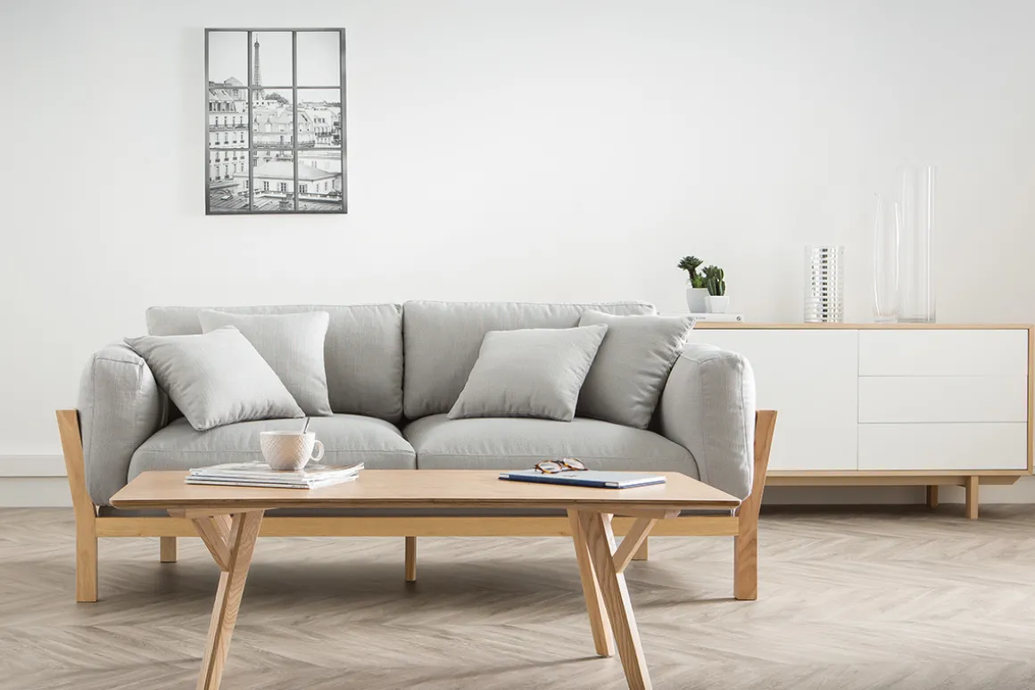 Miliboo Buffet-Buffet scandinave bois et blanc 2 portes 3 tiroirs L195cm SID