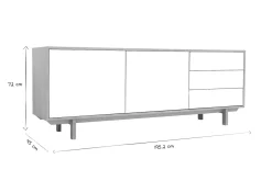 Miliboo Buffet-Buffet scandinave bois et blanc 2 portes 3 tiroirs L195cm SID