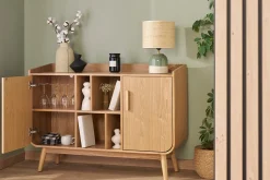 Miliboo Buffet-Buffet scandinave en bois clair 2 portes L122 cm HALLEN