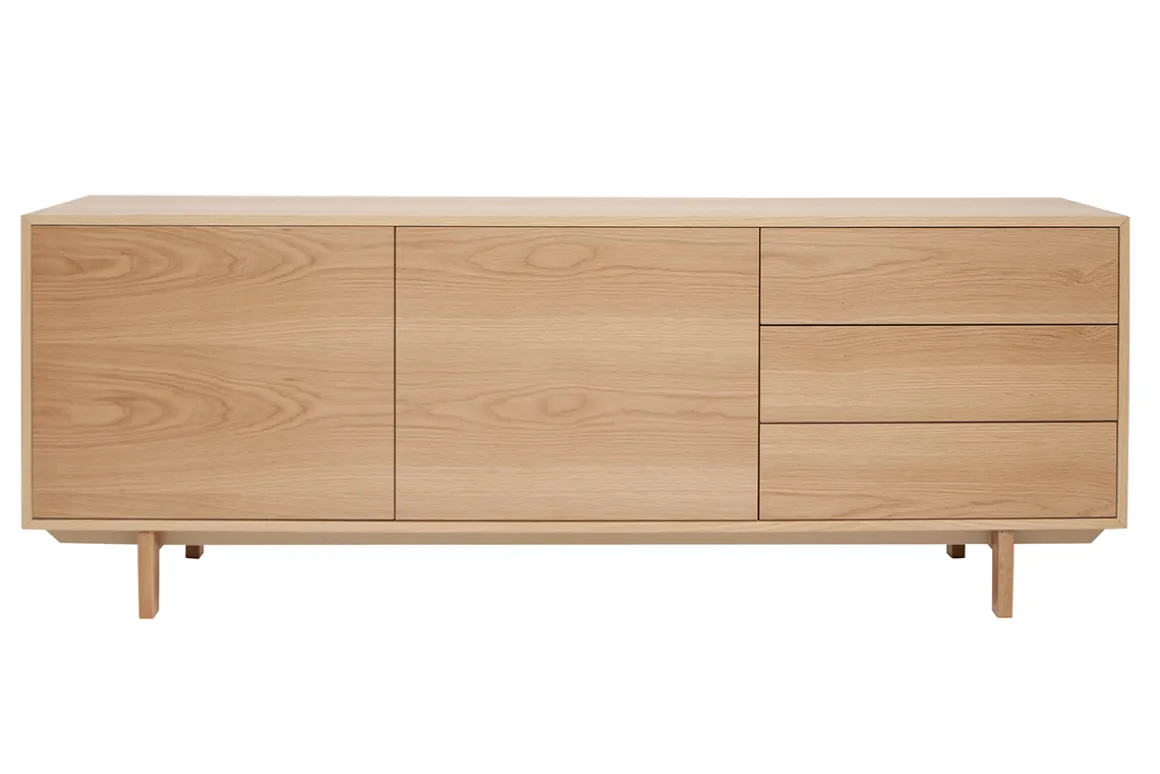 Miliboo Buffet-Buffet scandinave en bois clair 2 portes 3 tiroirs L195cm SID