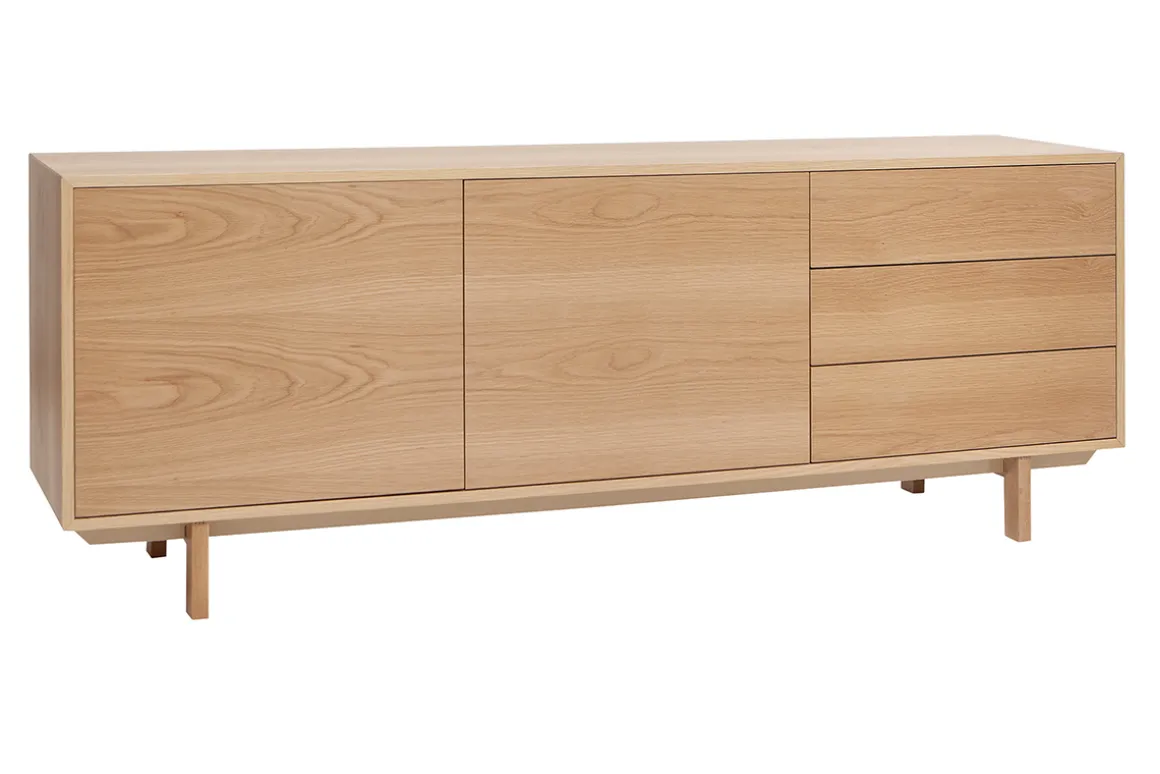 Miliboo Buffet-Buffet scandinave en bois clair 2 portes 3 tiroirs L195cm SID