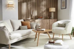 Miliboo Buffet-Buffet scandinave finition bois chêne 4 portes L180 cm COMO