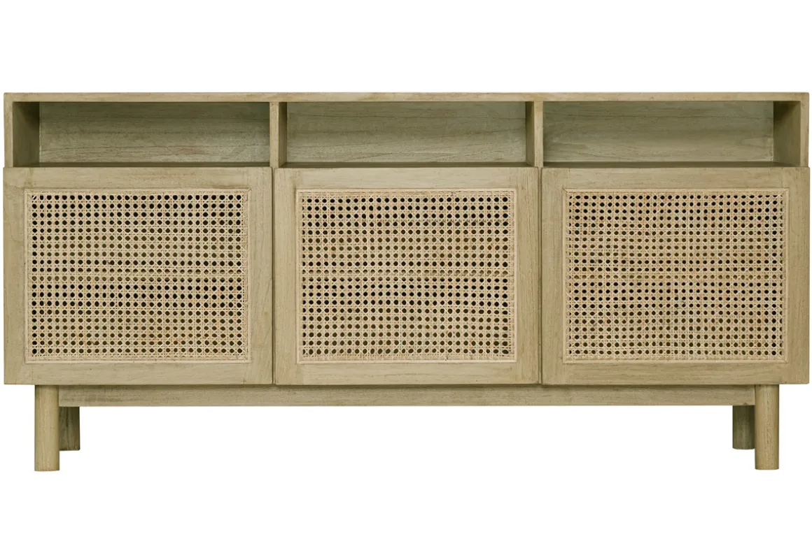 Miliboo Buffet-Buffet vintage en bois clair et cannage rotin L160 cm GALINA