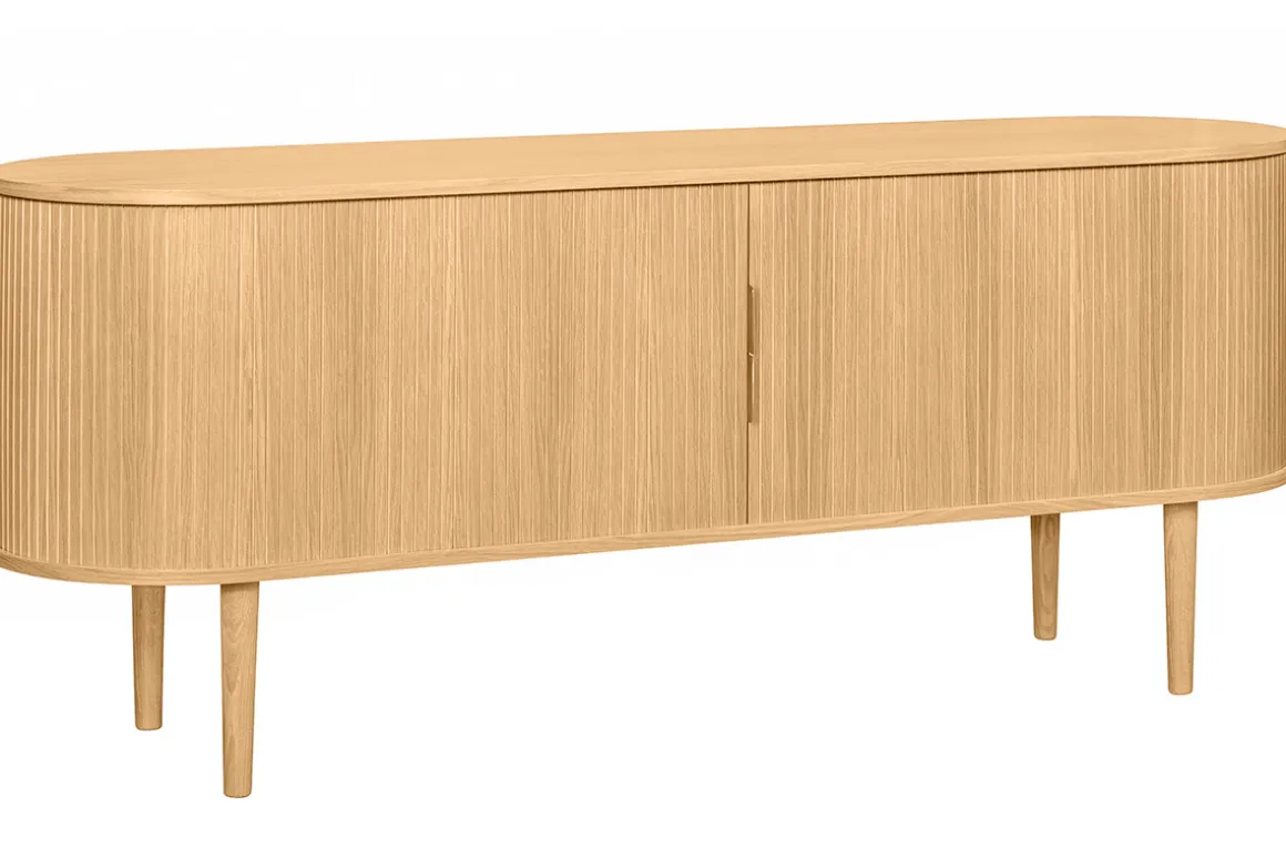 Miliboo Buffet-Buffet vintage en bois clair chêne 2 portes coulissantes L160 cm EPIC