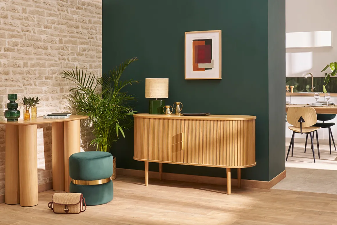 Miliboo Buffet-Buffet vintage en bois clair chêne 2 portes coulissantes L138 cm EPIC