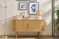 Miliboo Buffet-Buffet vintage en bois clair chêne 2 portes coulissantes L138 cm EPIC