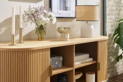 Miliboo Buffet-Buffet vintage en bois clair chêne 2 portes coulissantes L138 cm EPIC