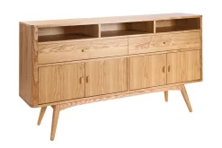 Miliboo Buffet|Commode-Buffet vintage en bois clair 4 portes 2 tiroirs L160 cm NORDECO