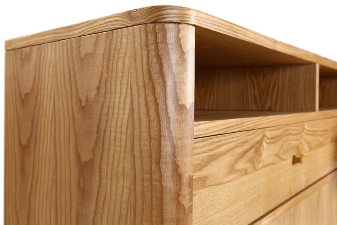 Miliboo Buffet|Commode-Buffet vintage en bois clair 4 portes 2 tiroirs L160 cm NORDECO